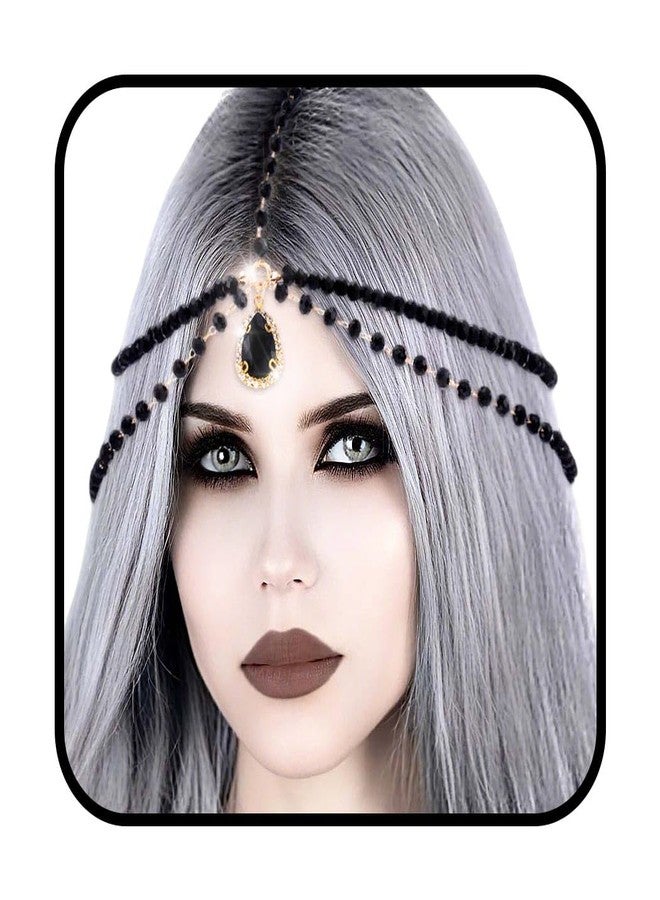 تي جيرلز سلسلة رأس مرصعة بالكريستال الأسود، متعددة الطبقات، بتصميم كلاسيكي، مناسبة للنساء. - Image 1
