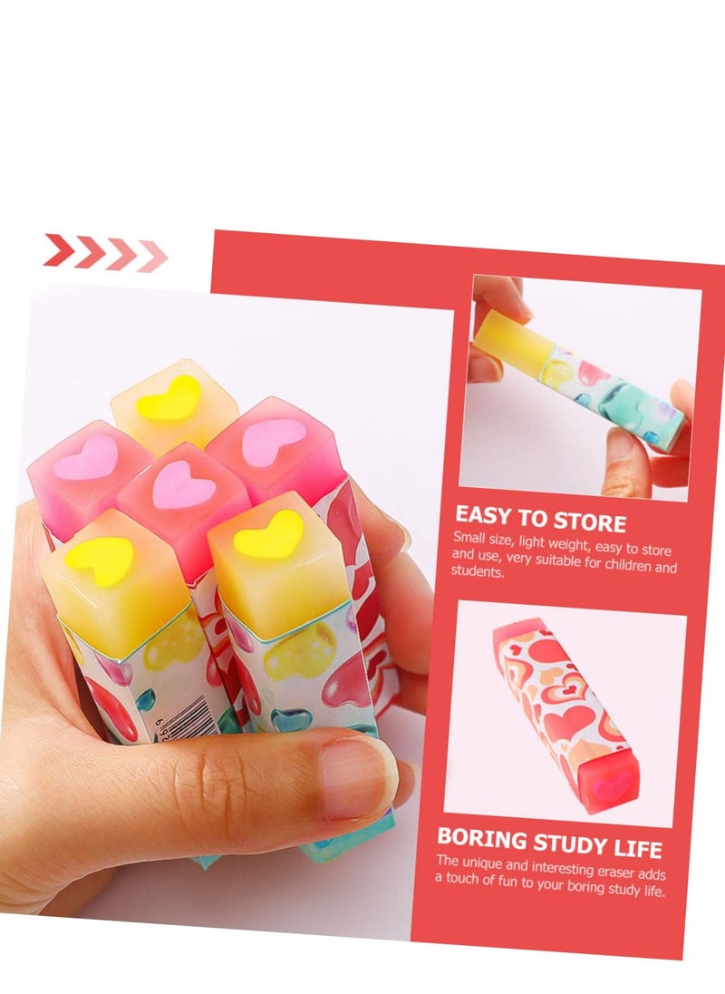 SYOSI 16 Pcs Love Eraser Mini Erasers Mini Colored Pencils Miniture Decoration Fun Erasers Toys Erasers, Novelty Rewards, School Prizes, Holiday Office School Supplies  - Image 3