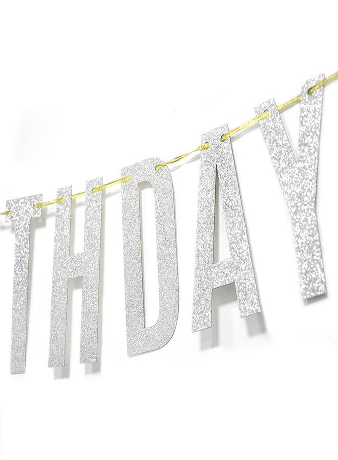 Festiko®Silver Glitter Happy 60th Birthday Banner for 60th Birthday Cheers to 60 Years Party Decorations - Image 4