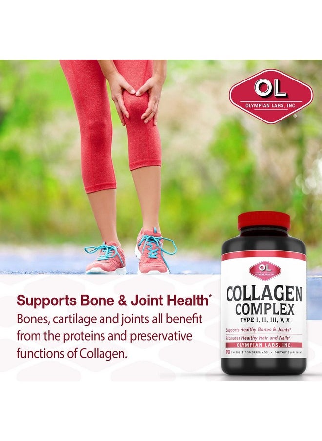 Olympian Labs Multi Collagen Complex Type I Ii Iii V X Hair Nails Joint Gut Health 90 Caps 30Day Supply  - Image 3