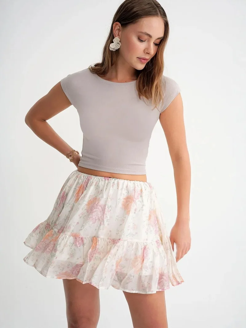 MixRay MIXRAY Slim Fit Crop T-Shirt