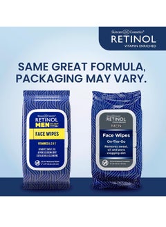 RETINOL Retinol Men Facial Wipes Anti-Aging Cleansing Towelettes - Quickly cleanse face from sweat, oil and pore-clogging dirt without any heavy residue  - Image 4