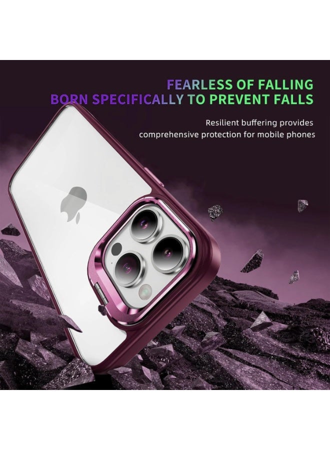 iPhone 14 Pro  Clear Case with Kickstand, Built-in Camera Ring Stand, with Lens Protector Cover, Shockproof Hard PC Back Soft TPU Frame Slim Case - Image 2