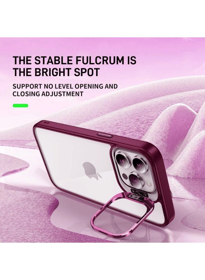 iPhone 14 Pro  Clear Case with Kickstand, Built-in Camera Ring Stand, with Lens Protector Cover, Shockproof Hard PC Back Soft TPU Frame Slim Case - Image 4