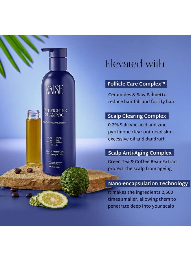 Raise Fall Fighter Anti-Hairfall Shampoo | Reduces Hair Loss by 67% in 6 weeks | Patented Follicle Care Complex | Infused with Ceramides | Fuller, Thicker Hair |SLS & Paraben free | 280ml - Image 5