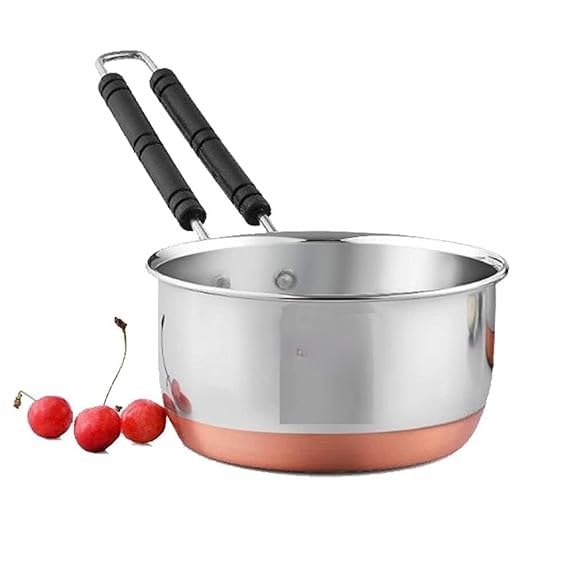 SHOPSIDEX Sauce Pan Set, Stainless Steel Copper, 3 Pieces (1000 ML, 1500 ML) - Image 4