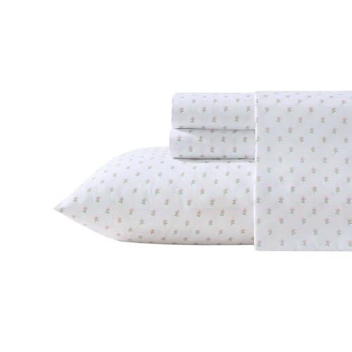 Laura Ashley Kids Twin XL Sheet Set UltraSoft Microfiber Bedding with Fully Elastic Fitted Sheet Kids Bed Set with Pillowcase Easy Care Bedding Wood Violet - Image 1