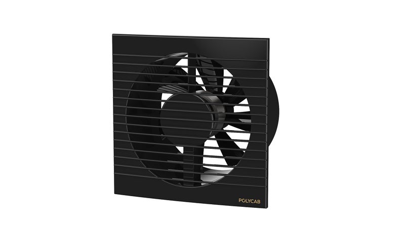 Polycab Freshner Axial 150mm Air Exhaust fan/Ventilation fan for Kitchen, Bathroom| High Speed,Noiseless| Sleek Design Easy to Clean, Powerful Motor, 100% Copper Winding|2 Year Warranty【Black】 - Image 1