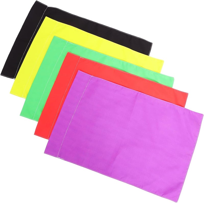 5pcs Double-sided Blank Garden Flags Summer Patio Decoration Bunting Flags Set with 5 Solid Colors for Outdoor Yard and Holiday DIY Craft - Image 1