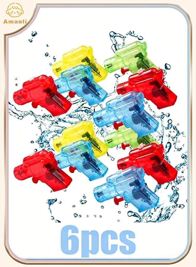 Amanli 6 Pcs Small Water Gun, water gun for kids, Mini Water Gun, Summer Beach Small Gun, Water Fighting Toy for Summer Party Favor (Multicolour) - Image 1