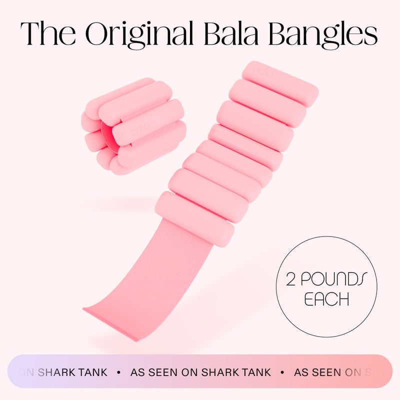 Bala Bangles Wrist & Ankle Weights for Women & Men - 2 lb Adjustable Weighted Bands - Soft Silicone Arm & Leg Weights for Pilates, Yoga, Walking, Barre, Home Workout & Strength Training Exercise - Image 2