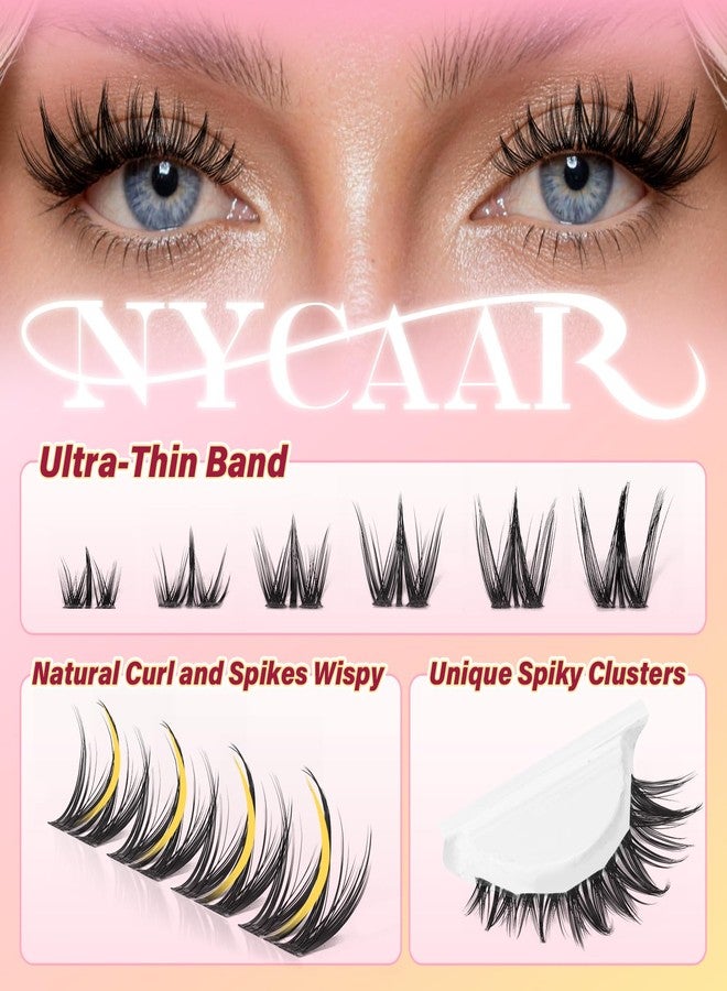 NYCAAR Lash Clusters Natural Look Manga Eyelash Clusters Anime 144pcs D Curl 8-18MIX Spiky Wispy Individual Lashes with Soft Thin Band Lash Extension(NY06,8-18MIX) - Image 3