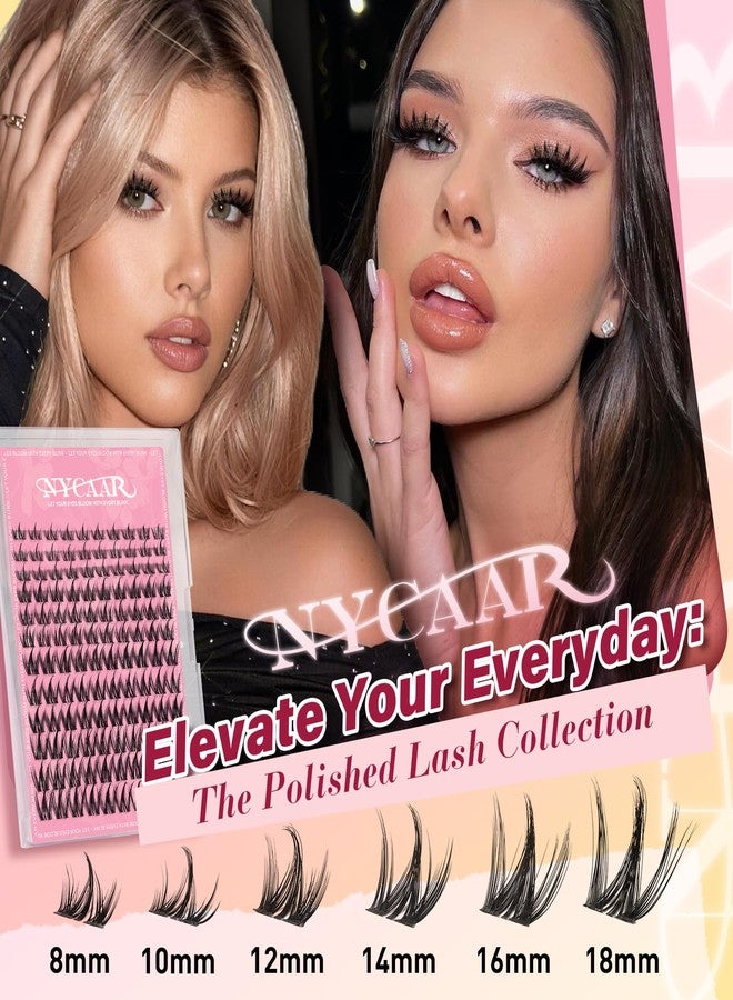 NYCAAR Lash Clusters Natural Look Manga Eyelash Clusters Anime 144pcs D Curl 8-18MIX Spiky Wispy Individual Lashes with Soft Thin Band Lash Extension(NY06,8-18MIX) - Image 5