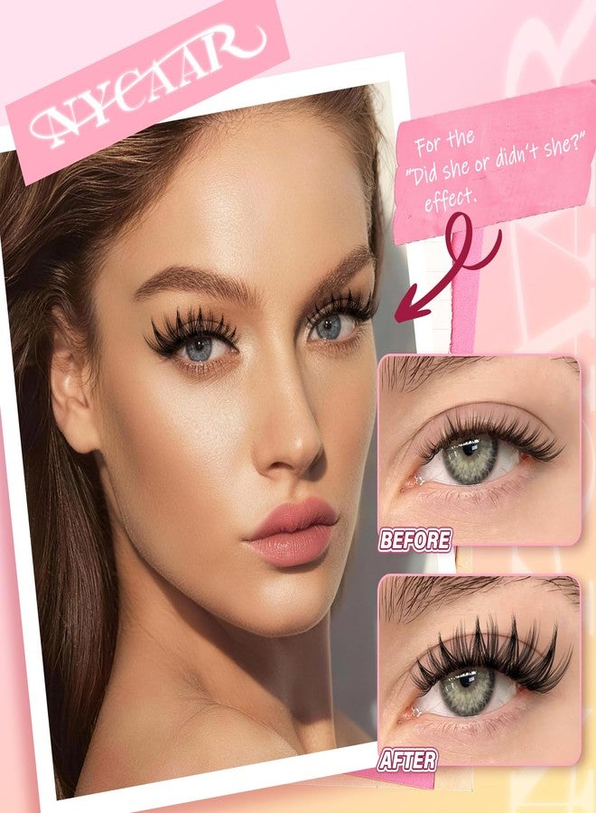NYCAAR Lash Clusters Natural Look Manga Eyelash Clusters Anime 144pcs D Curl 8-18MIX Spiky Wispy Individual Lashes with Soft Thin Band Lash Extension(NY06,8-18MIX) - Image 2