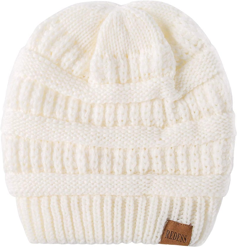 REDESS Slouchy Beanie Hat for Men and Women Winter Warm Chunky Soft Oversized Cable Knit Cap - Image 4