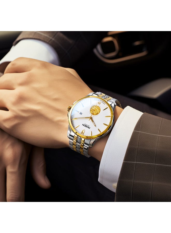 Rosdn 24k Gold Watch Men 999 Pure Gold Pixiu Genuine Diamond Mechanical Watch Men's Brand Watch Swiss Quality Top Ten - Image 4