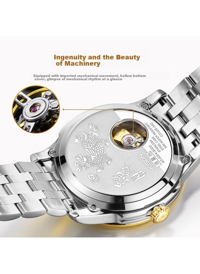 Rosdn 24k Gold Watch Men 999 Pure Gold Pixiu Genuine Diamond Mechanical Watch Men's Brand Watch Swiss Quality Top Ten - Image 5