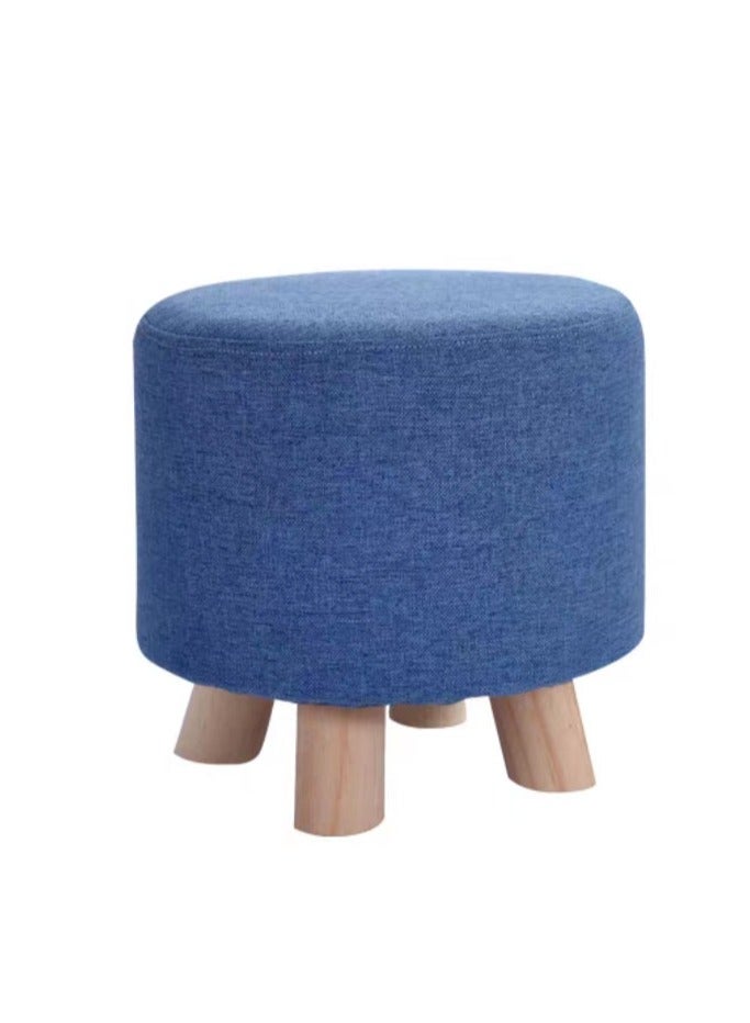 Generic FFD Ottoman Foot Rest Stool - Comfortable & Multipurpose Pouf Footstool with Wooden Legs - Small Round Footrest Chair for Changing Shoes - Stylish and Supportive Footrest  - Image 1