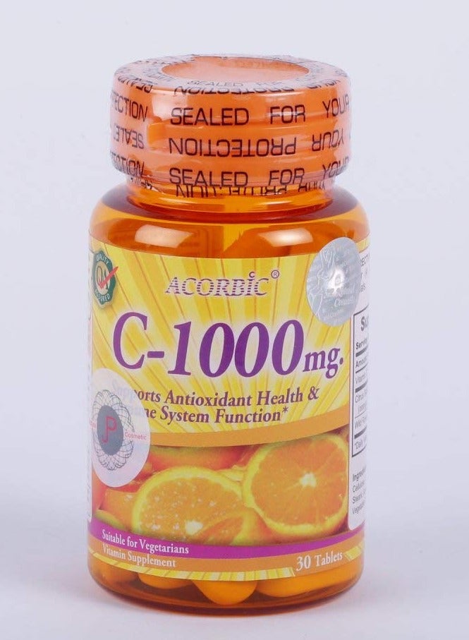 ACORBIC مكمل فيتامين سي أسكوربيك 1000 ملغ - 30 كبسولة - Image 1