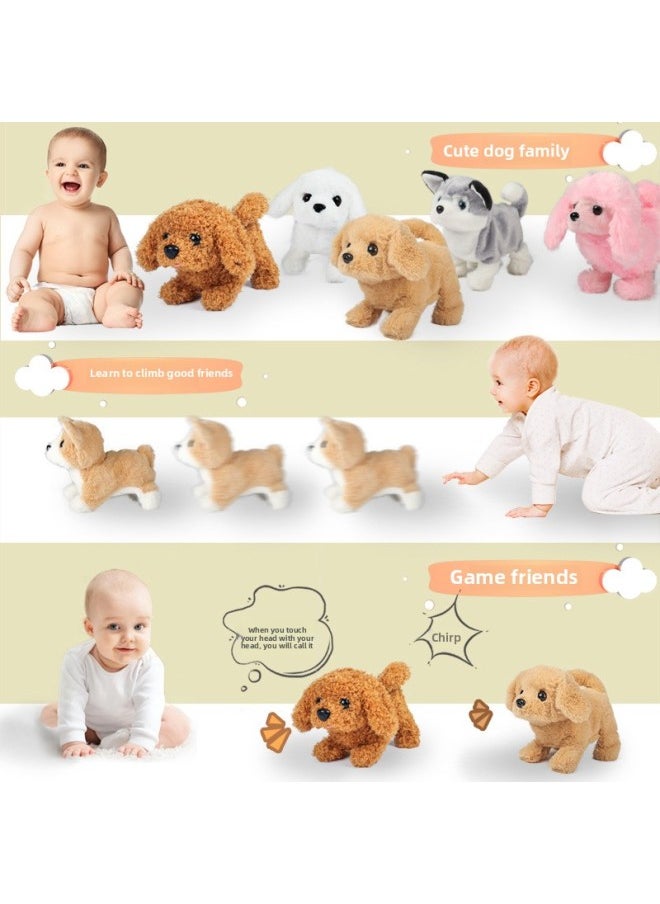 Electric Plush Puppy Walking Can Call Tail Children Simulation Toy Dog Pet Teddy Boys And Girls Gift-Color:[With Cottage] Golden Retriever (stretch Waist)  - Image 5