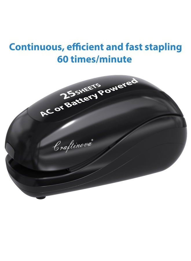 Craftinova Electric Stapler,Including 2000 Staples and 1 adapters,Suitable for Palm Size and high Comfort，25 Sheet Capacity, AC Adapter or Battery Powered，Battery not Included，(Black)… - Image 5