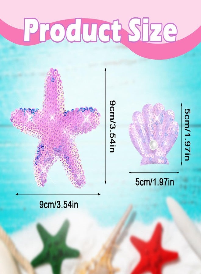 Amabro 6PCS Shell Starfish Hair Clip Set Glitter Pearls Shell Hair Clips Multicolor Head Pieces Bobby Pins Accessories for Women and Girls - Image 3