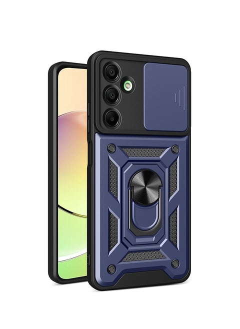 Case Cover Shockproof Windows Protective Case with Camera Protection and Metal Ring Compatible with Samsung Galaxy A16 (Blue)
