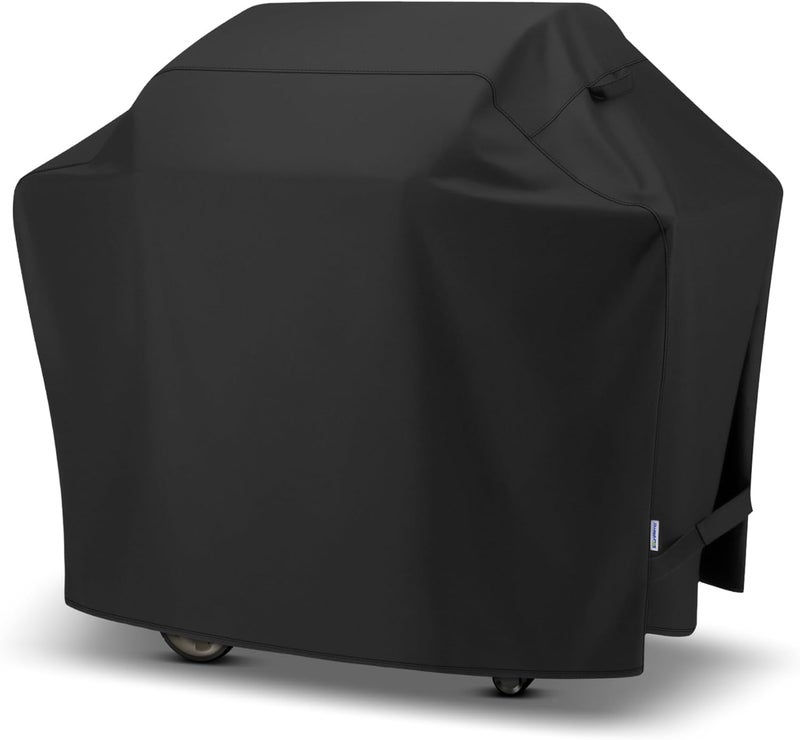 SunPatio Grill Cover 55 Inch, Outdoor Heavy Duty Waterproof Barbecue Gas Cover, UV & Fade Resistant, All Weather Protection Compatible for Weber Charbroil Nexgrill Kenmore Grills and More, Black - Image 1