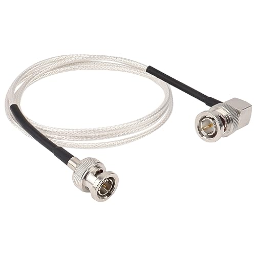 XRDS -RF 3G/6G SDI Cable HD-SDI BNC Male to Right Angle BNC Male 75 Ohm RG179 Jumper Cable 3ft for Surveillance Camera System Cables/CCTV/DVR - Image 1