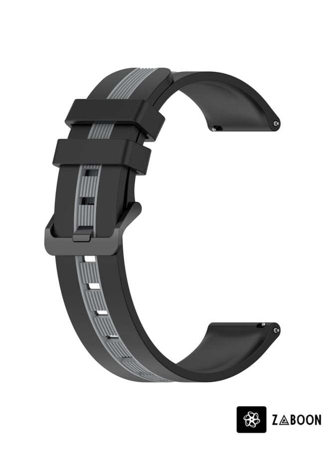 Zaboon Huawei Watch Buds 22mm Vertical Two-Color Silicone Watch Band - Image 2