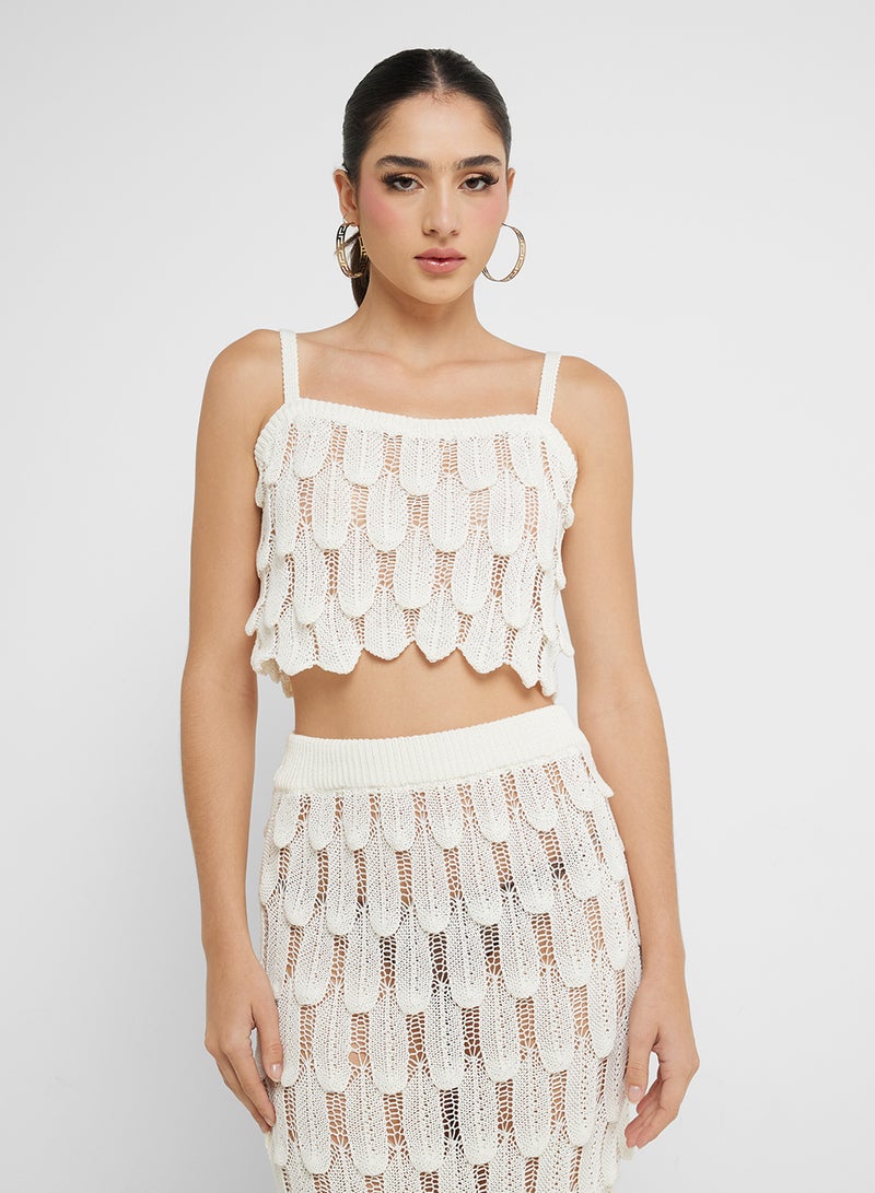 جينجر طقم كامي وتنورة محبوكة بتفاصيل الصدف - Image 3