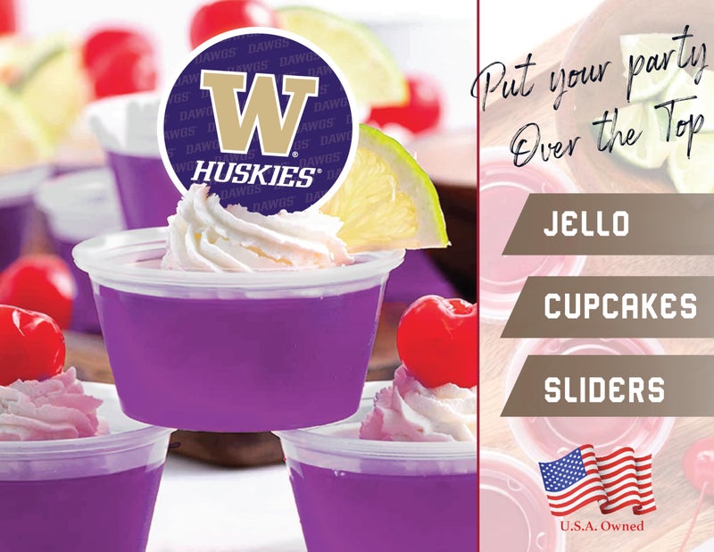 PartyKandy Washington Huskies Cupcake Toppers (24 Pcs) University of Washington Party Supplies for Football  Birthday  Graduation Party Decorations (Washington Huskies) - Image 5