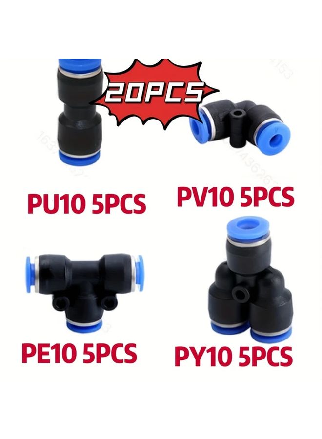 Blue 12MM OD 20PCS 4 Style Quick Connect Pneumatic Fittings For DIY And Industrial Use - Image 4