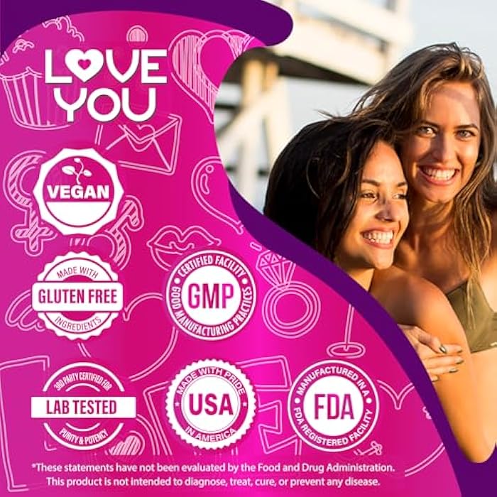 Love You Womens Probiotic, Ph Balance, Ut, Feminine, Vaginal Health Supplement, Digestive, Pre + Pro + Postbiotic, Delayed Release, 60 Billion Live CFU, 8-Strain Probiotic Blend, 30 Veg Caps Servings - Image 4
