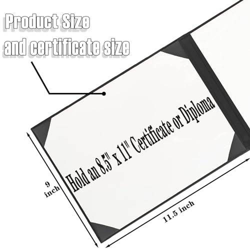 Happy Secret Book-Style Diploma Cover 8.5" x 11", Smooth Leather Certificate Holder for Diplomas and Certificates - Image 2
