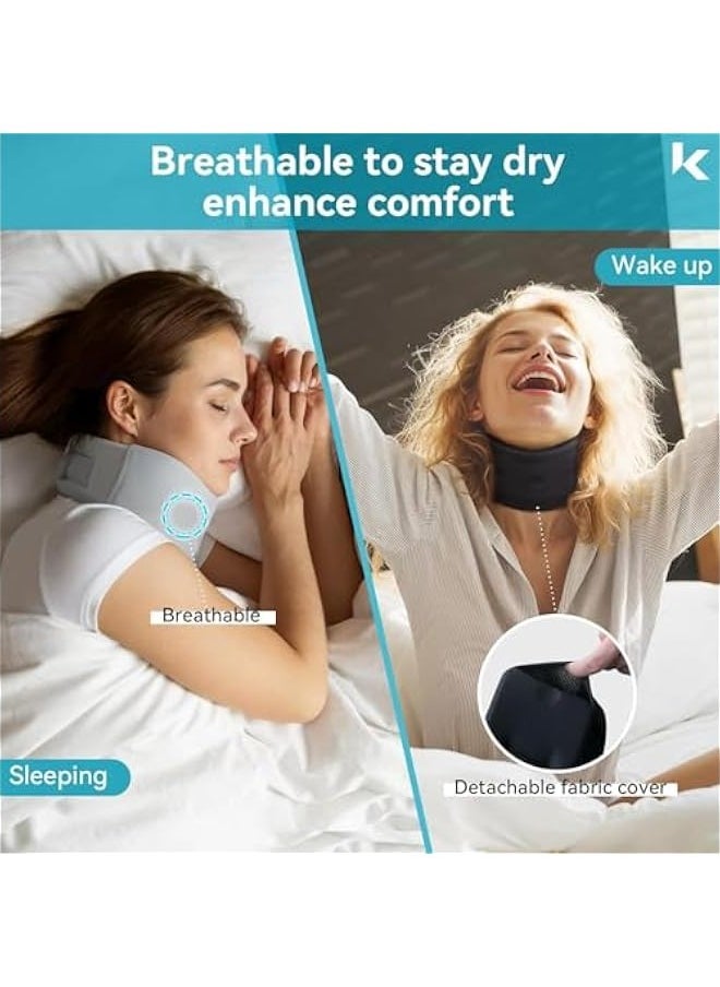 TRASSLE Neck Brace for Snoring, Cervical Collar for Sleeping, Neck Support Brace for Neck Pain Relief, Wraps Keep Vertebrae Stable and Aligned for Relief of Cervical Spine Pressure  - Image 5