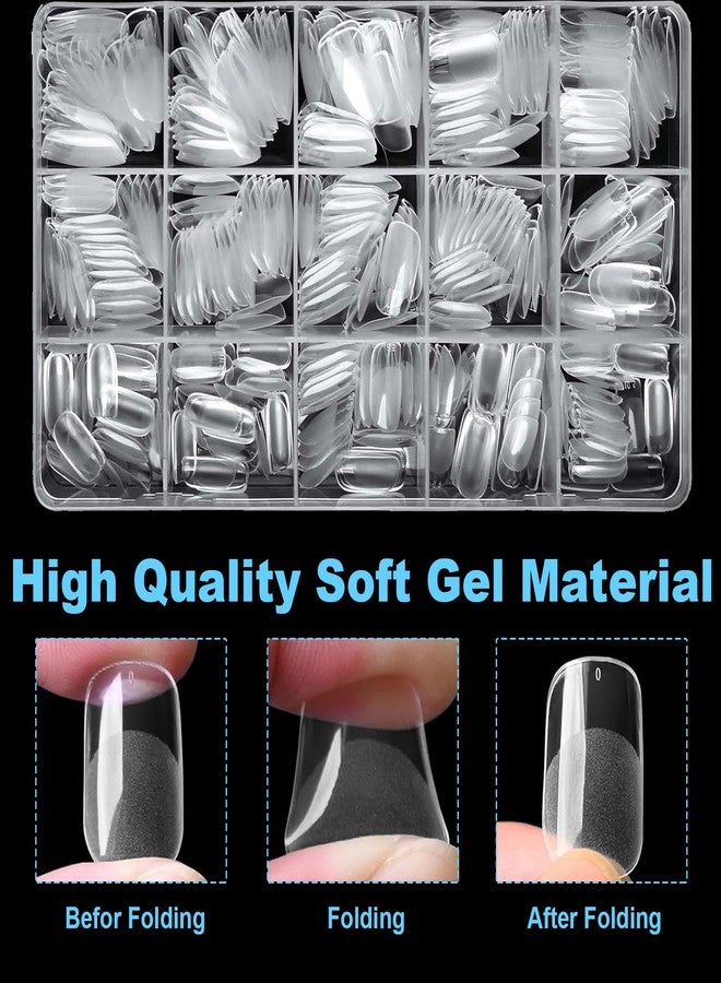 BlueZOO Gel Almond & Squoval Nail Tips 600Pcs - Medium 2 Shapes Acrylic Fake Nails Pre-etching Tapered Square and Almond Press On False Nail for Extension Manicure Home DIY Salon Supplies, 15 Sizes - Image 3