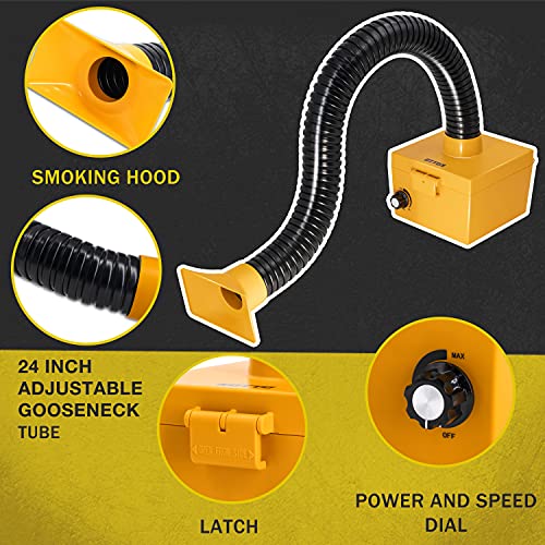 KOTTO Strong Suction Smoke Absorber for Soldering, Welding, 3D Printing - Extractor with Carbon or HEPA Filter [Updated, Hose Pre-Attached] - Image 2
