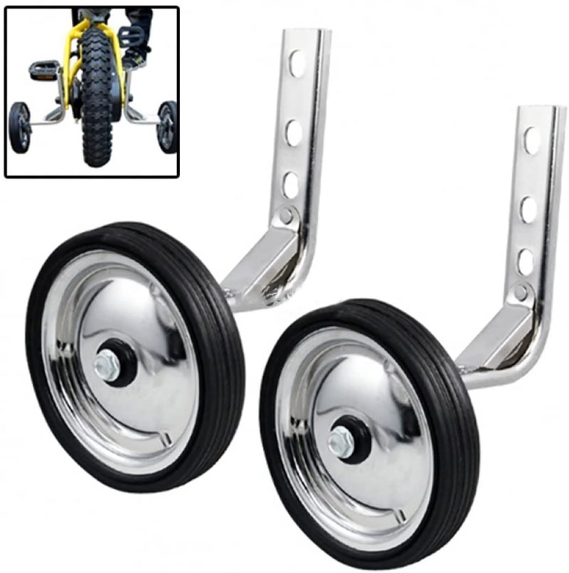 Little World Training Wheels Heavy Duty Rear Bicycle Stabilizers Mounted Kit Compatible for Bikes of 14 16 18 Inch 1 Pair