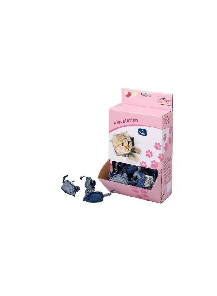 Ebi Crackle Jeans Mouse Catnip Toy For Cats 5.7cm - Image 1