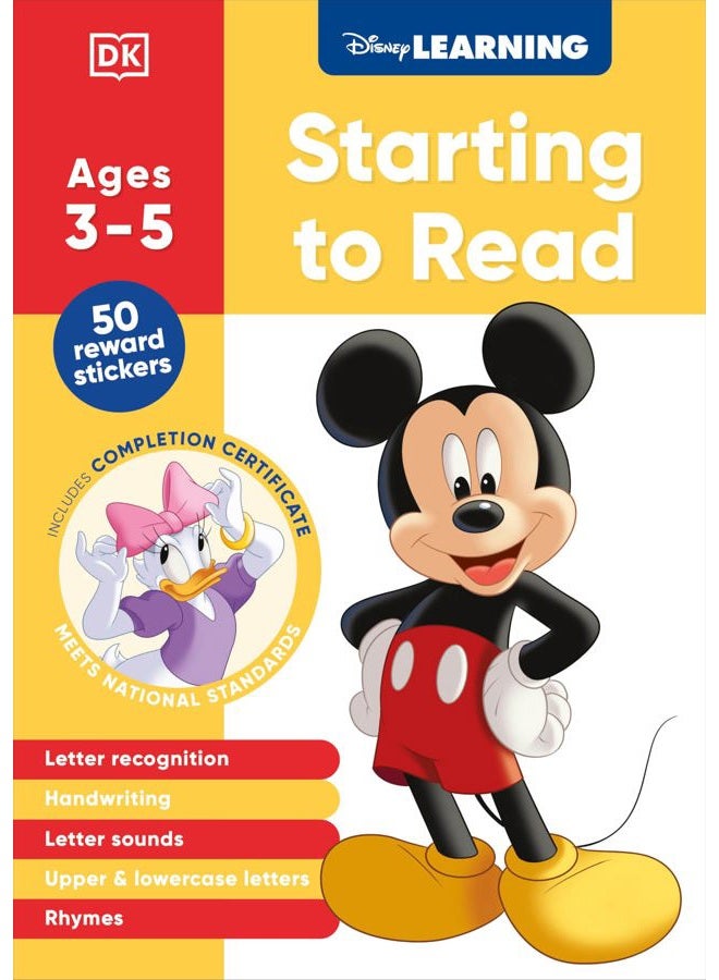 Disney Learning Starting to Read (Ages 3-5): Preschool English Handwriting, Alphabet Workbook for Kids, Curriculum-Based