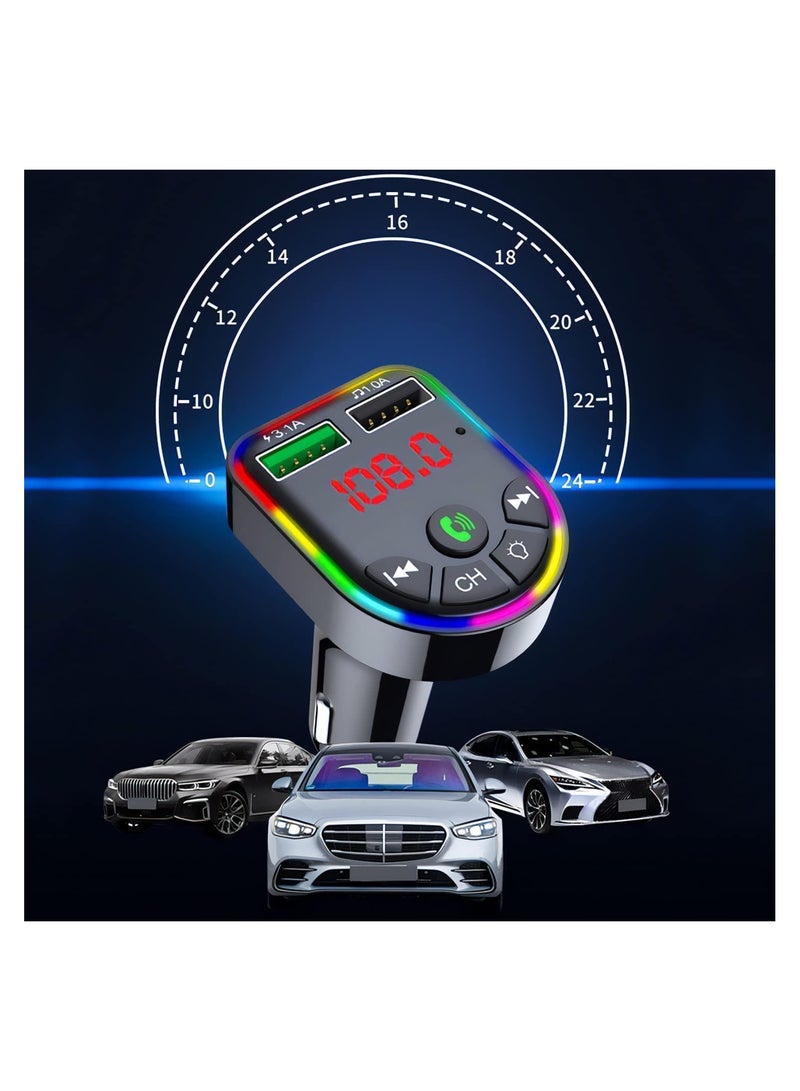 Car Bluetooth 5.0 MP3 Player FM Transmitter Handsfree Audio Receiver Dual USB Fast Charger Support TF Card/U Disk - Image 4