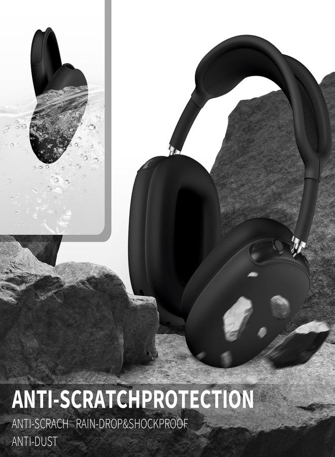 Youtec جراب سيليكون من Youtec لسماعات AirPods Max - غطاء مضاد للخدش لسماعات الأذن، وأغطية الأذن، وعصابة الرأس - ملحقات حماية ناعمة لسماعات Apple AirPods Max (أسود) - Image 3