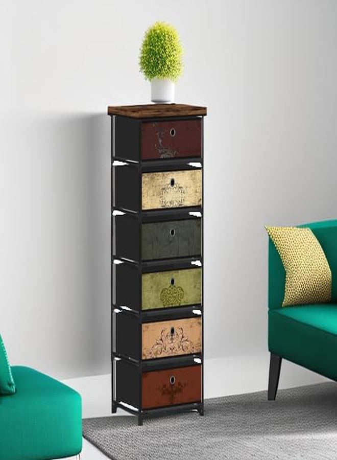 VASICAR 6 Drawers Storage Organizer Cabinet, Decorative Storage Chest, Small Dresser, Stand Nightstand for Bedroom, Living Room, Closet, Entryway, Hallway, Nursery, Dorm - Image 5