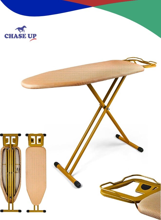Chase Up Foldable Ironing Board(44x13Inches), Stable Iron Board with 7 Levels of Height Adjustable,Anti Slip Leg Design. Space-Saving Iron Table Stand with Heat Resistant Cover - Image 1