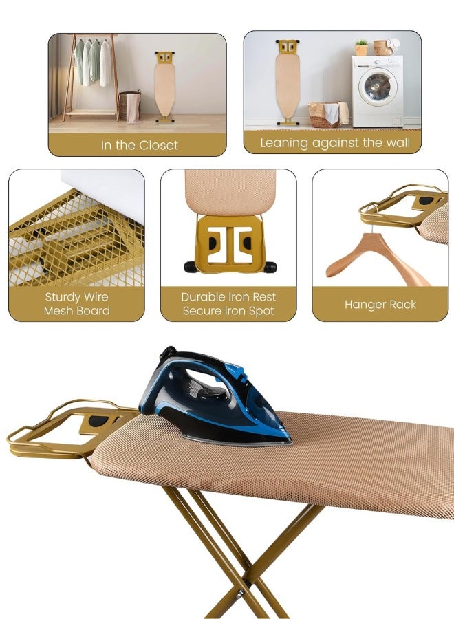 Chase Up Foldable Ironing Board(44x13Inches), Stable Iron Board with 7 Levels of Height Adjustable,Anti Slip Leg Design. Space-Saving Iron Table Stand with Heat Resistant Cover - Image 2