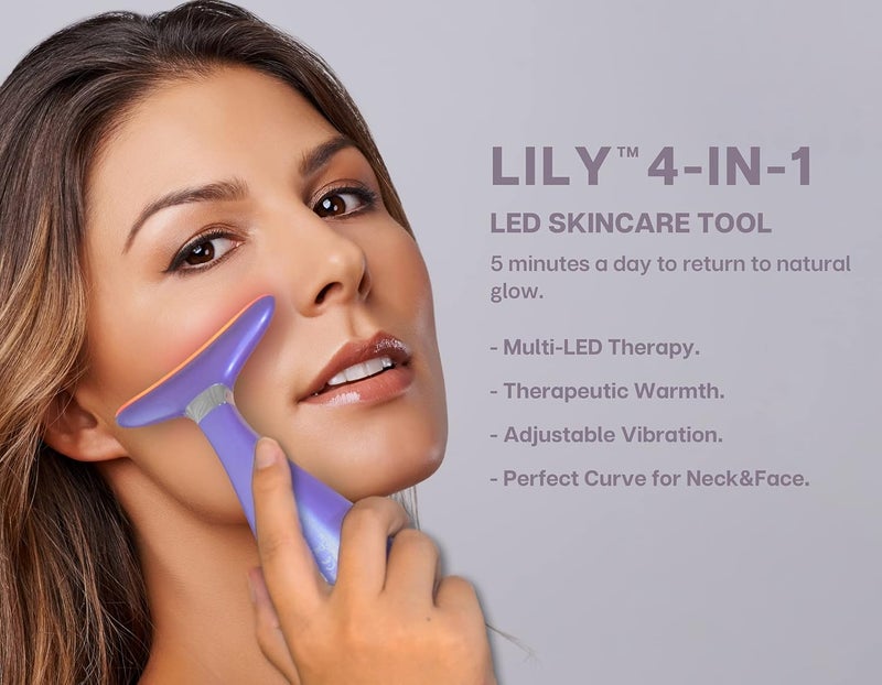 فرايكو جهاز VRAIKO LILY لتجديد البشرة والعناية بها، ماساج للرقبة والوجه متعدد الوظائف (3 في 1)، أداة للعناية بالبشرة في المنزل وهاتف مزود بوظيفة الإضاءة الدقيقة (لون الذهب الوردي) - Image 3
