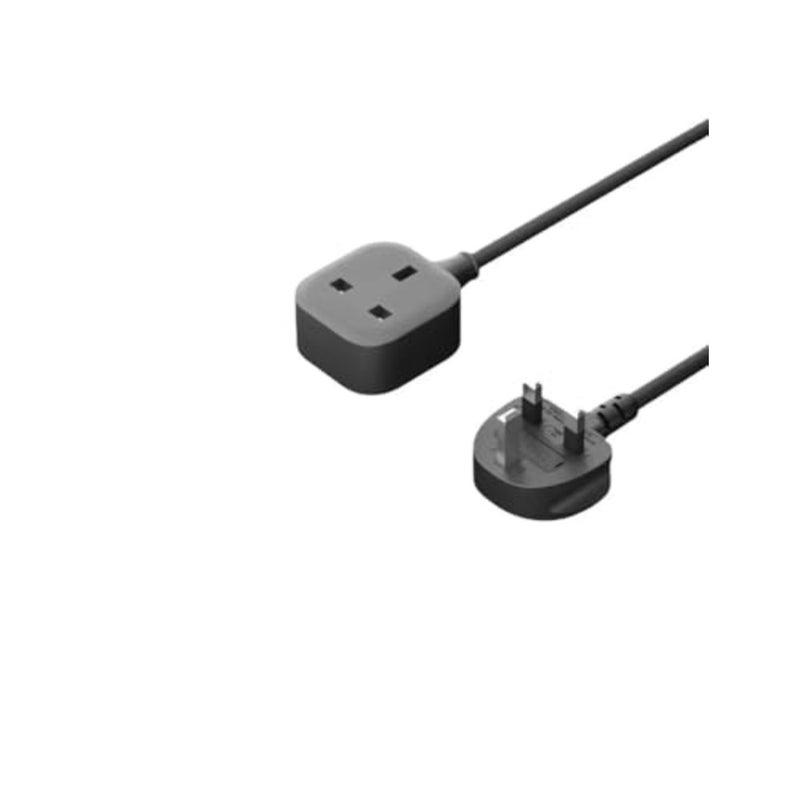 1 Way Gang Extension Lead 13 Amp Single Socket UK 3 Pin Fused Plug Male to Female Travel Home Office Use Extension Cord Power Strip - Image 2
