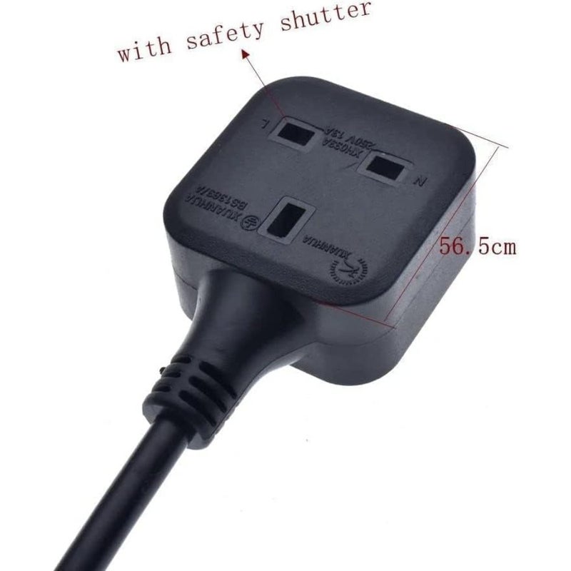1 Way Gang Extension Lead 13 Amp Single Socket UK 3 Pin Fused Plug Male to Female Travel Home Office Use Extension Cord Power Strip - Image 5