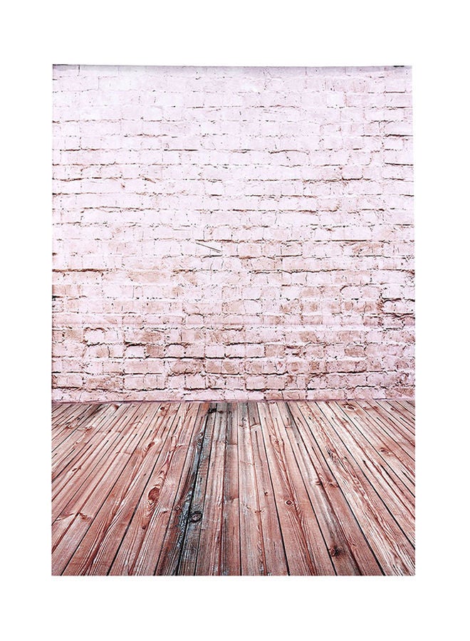 NIBEMINENT Brick Wooden Floor Pattern Studio Background Multicolour - Image 1